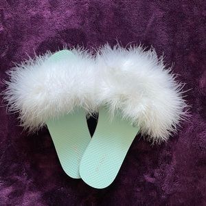 Fluffy sandals